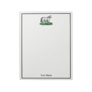 Vintage Schafschaf Zeichnend Tiere C Notizblock