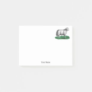 Vintage Schafschaf Zeichnend Tiere C Post-it Klebezettel