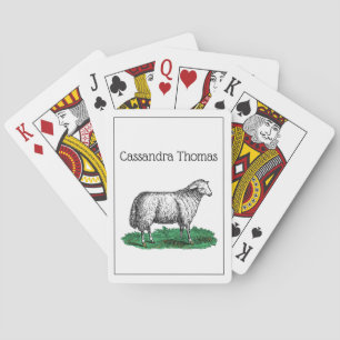 Vintage Schafschaf Zeichnend Tiere C Spielkarten