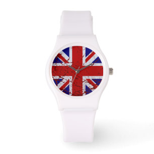 Vintage Schalen-Farben-Gewerkschafts-Jack-Flagge Armbanduhr