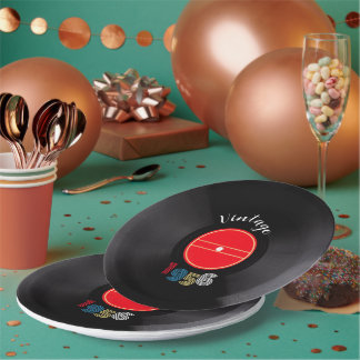 Vintage-Schallplatte 1956 70. Geburtstag Retro-Str Pappteller