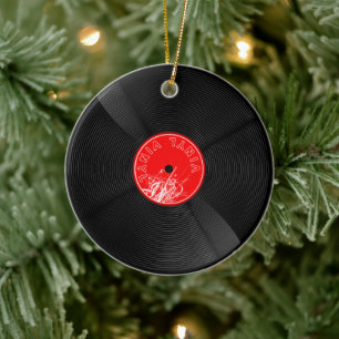 Vintage-Schallplatte - Weihnachten für Musikliebha Keramik Ornament