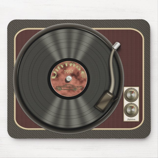 Vintage-Schallplatten-Mauspad Mousepad (Vorne)