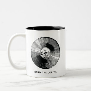 Vintage-Schallplatten-Musik Zweifarbige Tasse