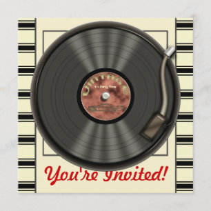 Vintage-Schallplatten-Party-Einladungen Einladung