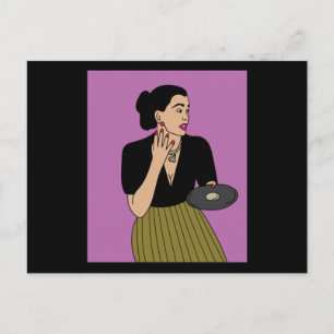 Vintage-Schallplatten Postkarte