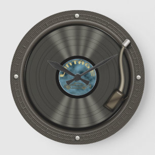 Vintage-Schallplatten-Wanduhr Große Wanduhr