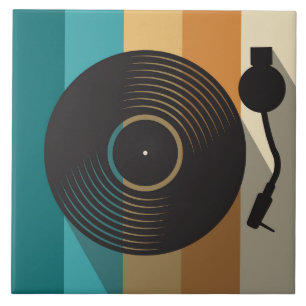 Vintage-Schallplattenspieler Minimalistische Musik Fliese