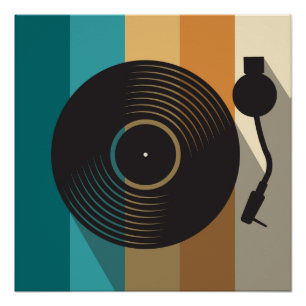 Vintage-Schallplattenspieler Minimalistische Musik Poster