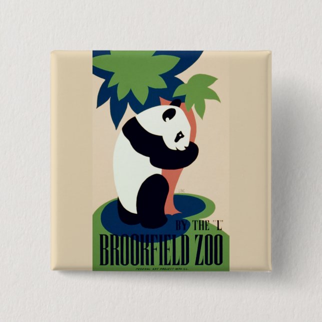 Vintage Schaltfläche "Brookfield Zoo" Button (Vorderseite)