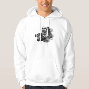 Vintage schändliche Stoßzahn-Schablone des wilde Hoodie