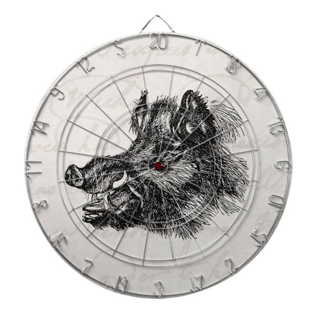 Vintage schändliche Stoßzahn-Schablone des wilden Dartscheibe (vorne)