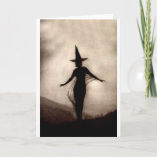 Vintage Schatten-Hexe Karte