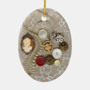 Vintage Schatzkammern Keramikornament