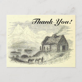 Vintage Schaukabine, Berge, See + "Danke!" Postkarte