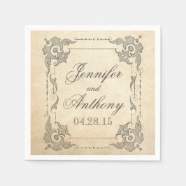 Vintage Scheinhochzeit Serviette