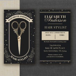 Vintage Schere Friseur Termin Visitenkarte