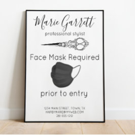 Vintage Schere Salon Gesichtsmaske erforderlich Ge Poster