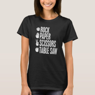 Vintage Schere Stein Papier Tischsäge Zimmermann M T-Shirt