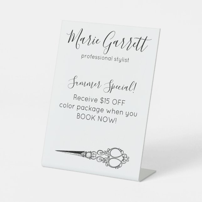 Vintage Scheren Sockelschild (Vorderseite)