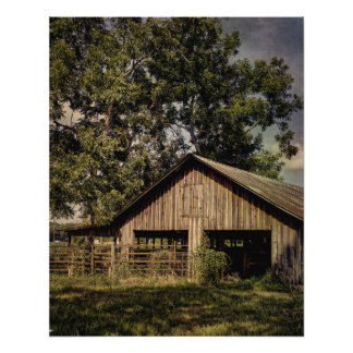 Vintage-Scheune in Südgeorgia Fotodruck