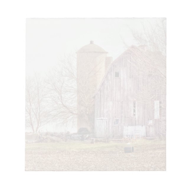 Vintage Scheune & Silo Notizblock (Vorderseite)