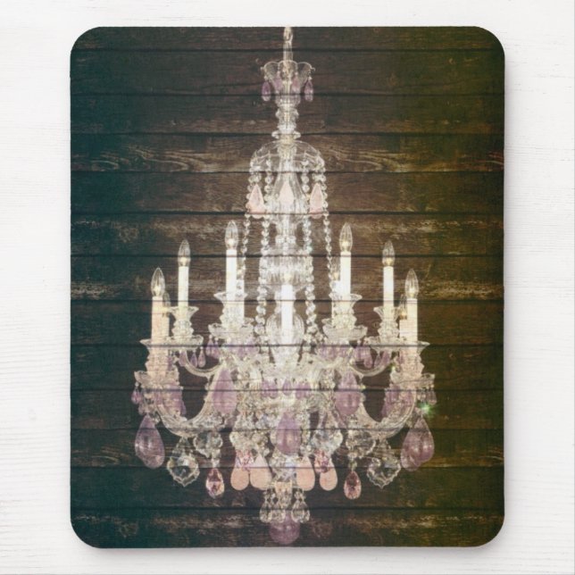Vintage Scheunen-hölzerne Leuchter-Hochzeit Mousepad (Vorne)