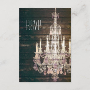 Vintage Scheunen-hölzerne Leuchter-Hochzeit RSVP Karte