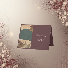 Vintage, schick-grüne Sitzkarte für den Single Dankeskarte