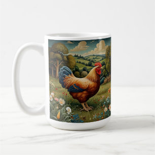 Vintage schicke Hühnerlandschaft Kaffeetasse