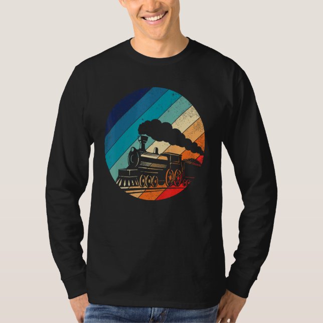 Vintage Schienenzuglokomotive T-Shirt (Vorderseite)
