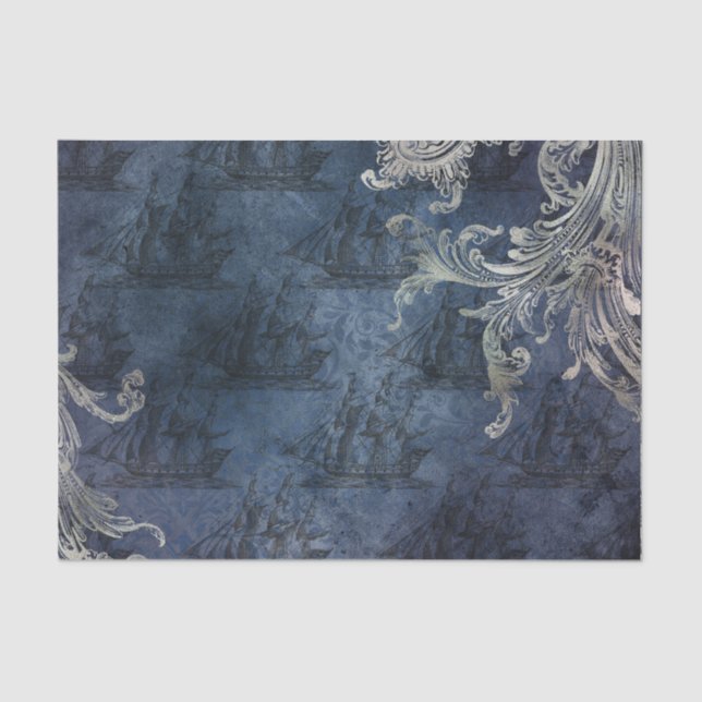 Vintage Schiffe Seidenpapier (Vorderseite)