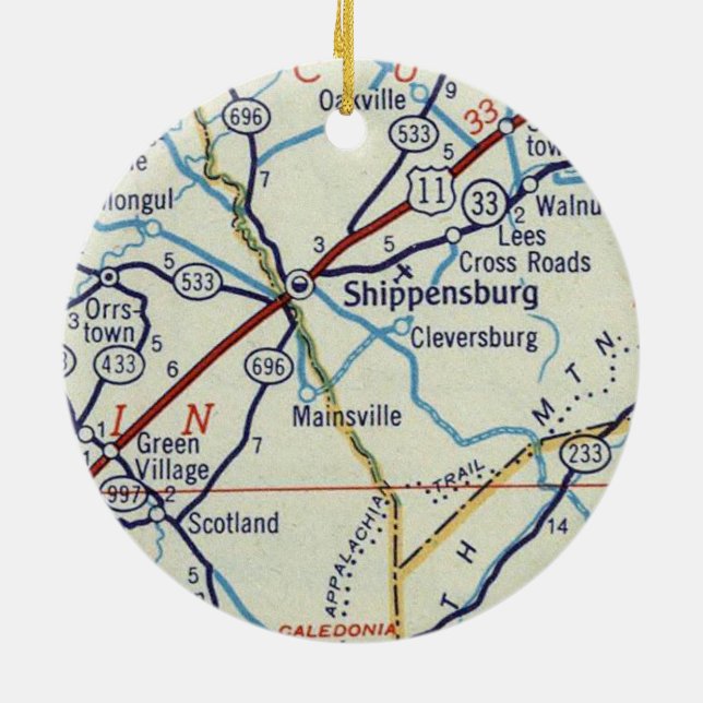 Vintage Schifffahrt PA Keramik Ornament (Hinten)