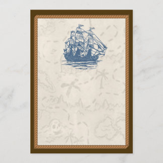 Vintage Schiffs-Schatz-Karten-nautischeinladung Einladung