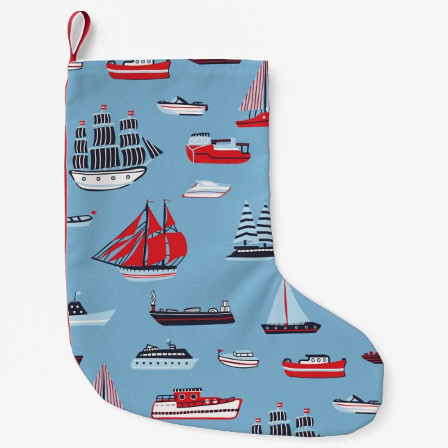 Vintage Schiffsführung Kleiner Weihnachtsstrumpf (Vorderseite)