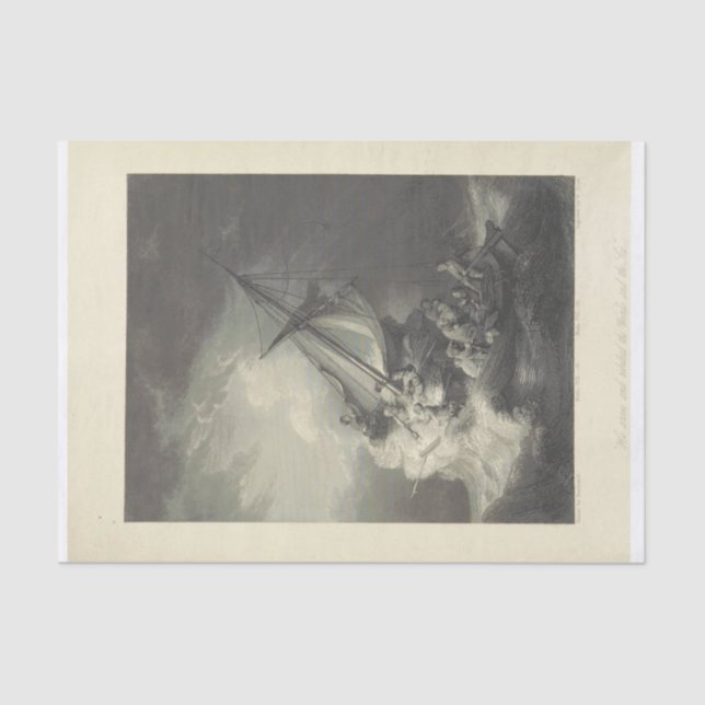 Vintage Schiffskunst Seidenpapier (Vorderseite)