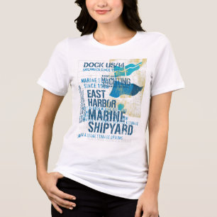 Vintage Schiffswerft - Schiff an der Ostküste Tri-Blend Shirt