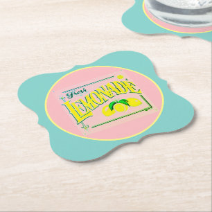 Vintage-Schild für rosa Limonade, Zitronenfrucht S Untersetzer
