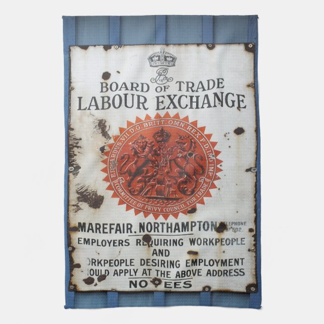 VINTAGE-SCHILD GESCHIRRTUCH (Vertikal)