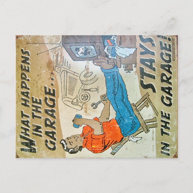 Vintage Schild Postkarte (Vorderseite)