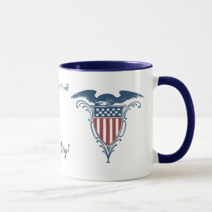 Vintage Schild Rot Weiß Blau Amerikanischer Adler Tasse