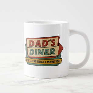 Vintage-Schilder von Dads Diner – Ben-Day 1950er P Jumbo-Tasse
