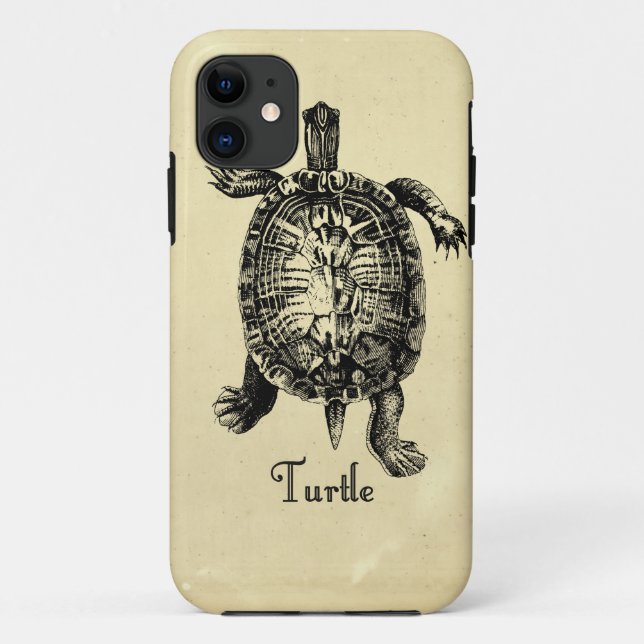 VINTAGE SCHILDKRÖTE Case-Mate iPhone HÜLLE (Rückseite)