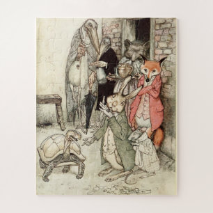 Vintage Schildkröte & der Hase von Arthur Rackham Puzzle