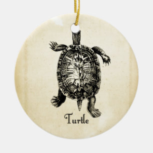VINTAGE SCHILDKRÖTE KERAMIKORNAMENT