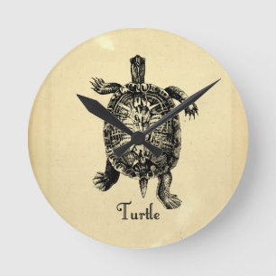 VINTAGE SCHILDKRÖTE RUNDE WANDUHR