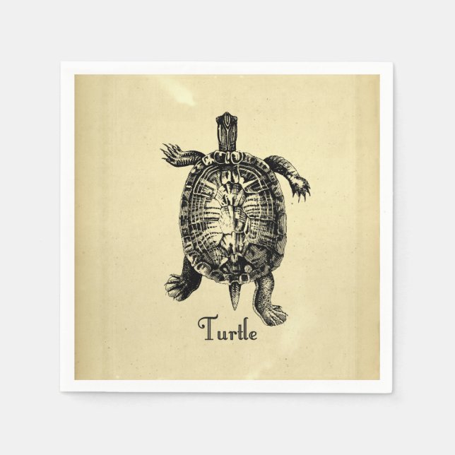 VINTAGE SCHILDKRÖTE SERVIETTE (Vorderseite)