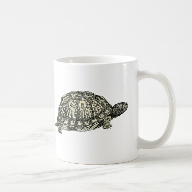 Vintage Schildkröten-Illustration Kaffeetasse (Rechts)