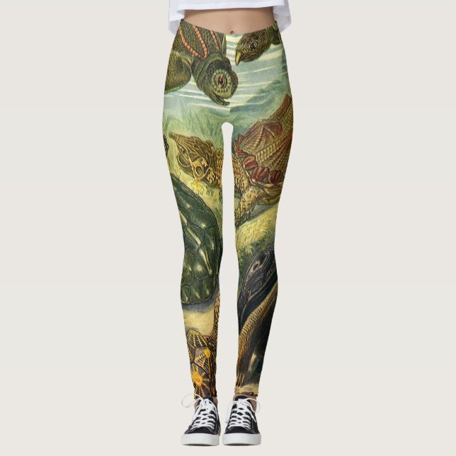 Vintage Schildkröten und Meeresschildkröten von Er Leggings (Vorderseite)