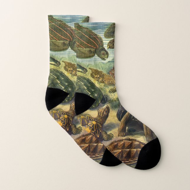 Vintage Schildkröten und Meeresschildkröten von Er Socken (Paar)